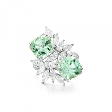 MINT TOURMALINE AND DIAMOND RING